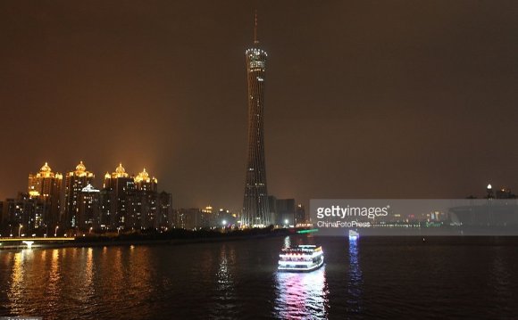 The Canton Tower is dark after