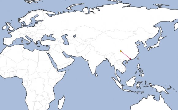 Map – Shortest path between