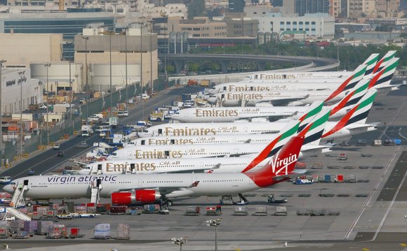 Aircraft parked at remote