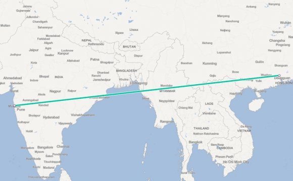 Mumbai to Guangzhou by plane