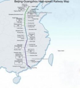 Beijing-Guangzhou High-speed Railway Map