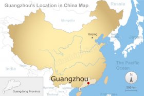 guangzhou's location in china