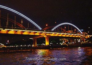 Jiefang Bridge at night, Guangzhou
