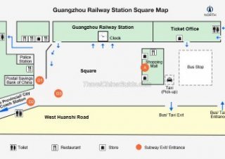 Map of Guangzhou Train Station Square